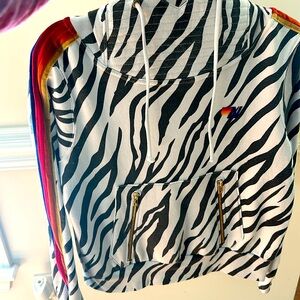 Aviator Nation XS zebra hoodie white black used good condition